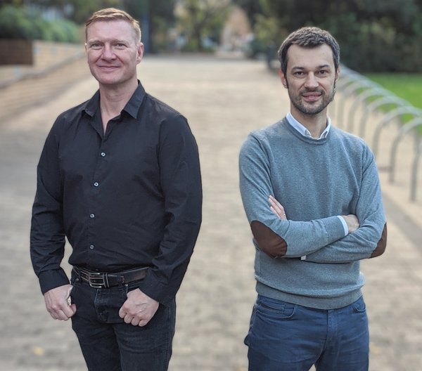 Adam Mutton (left) Managing Director of Delivery for Leonardo with Prof Marcello La Rosa (right) CEO and Founder of Apromore.