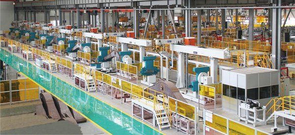 Intelligent Flexible Welding Manufacturing Line of XCMG Excavator.