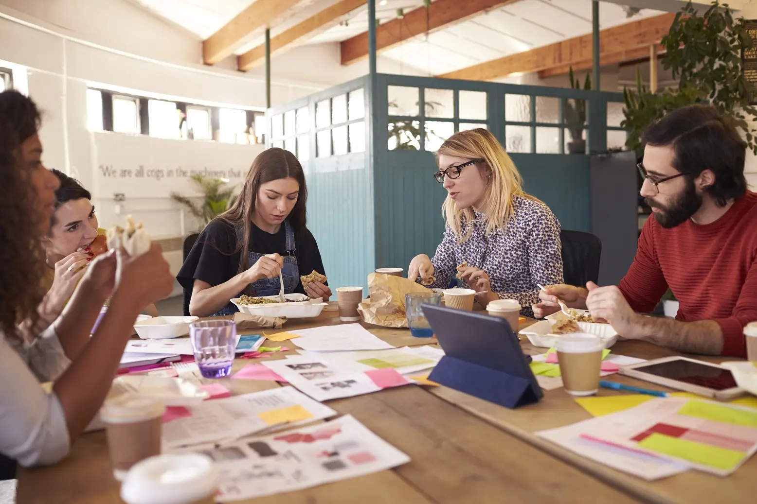 group discussion in co working space