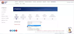 The EPF withdrawal page from the website with option to buy or build a house to apply for withdrawal for a house or second house for the home buyers