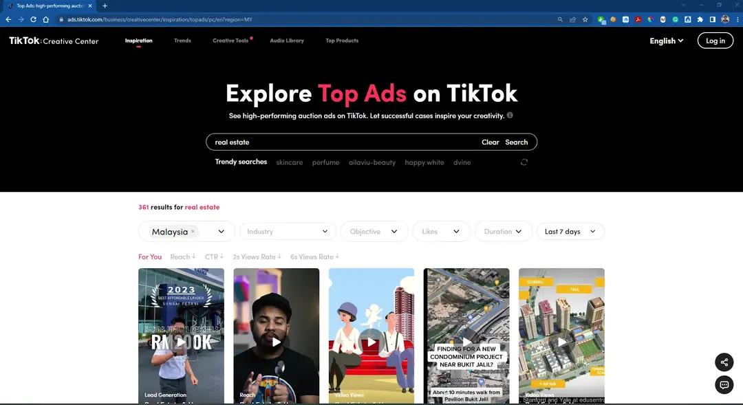 tiktok ads library untuk ejen hartanah gunakan sebagai alat untuk menyelidik pesaing mereka